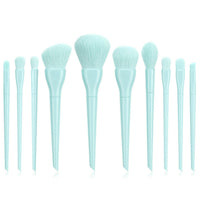HKM-234003 Candy Color 10-Piece Cosmetic Brush Set with Soft Bristles and Plastic Handle