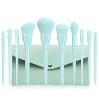 HKM-234003 Candy Color 10-Piece Cosmetic Brush Set with Soft Bristles and Plastic Handle