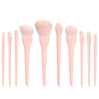 HKM-234003 Candy Color 10-Piece Cosmetic Brush Set with Soft Bristles and Plastic Handle