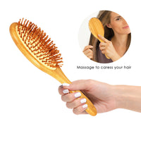 HKM-313555 Airbag Massage Wooden Comb with Antibacterial Bamboo Bristles for Scalp Health and Hair Growth