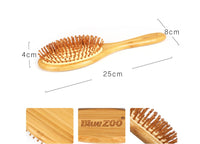 HKM-313555 Airbag Massage Wooden Comb with Antibacterial Bamboo Bristles for Scalp Health and Hair Growth