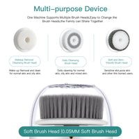 HKM-996243 Electric Rotating Multifunctional Face Washing Device with USB Charging and Deep Cleansing Brush Heads