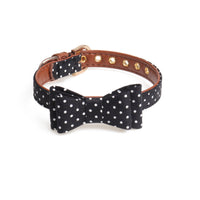 HKM-533843 Polka Dot Pet Bow Collar for All Seasons - S/M/L Adjustable Sizes