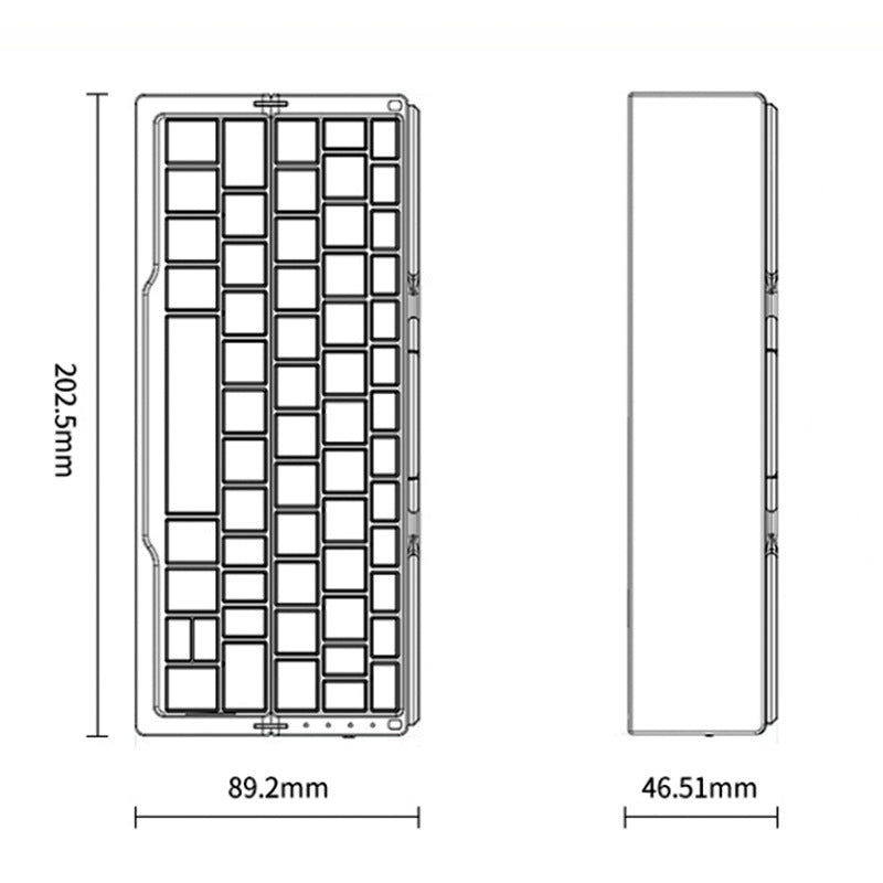 KTX-596051 Compact Bluetooth Folding Keyboard with Touch-Sensitive Design and Hidden Stand