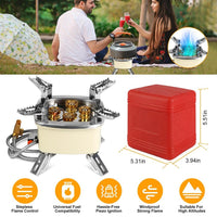 HKM-532179 13000W Portable Camping Stove with Five-Burner Design and Piezo Ignition for Outdoor Cooking