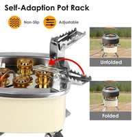 HKM-532179 13000W Portable Camping Stove with Five-Burner Design and Piezo Ignition for Outdoor Cooking