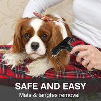 HKM-954579 Undercoat Rake with Double Row Pins for Dogs and Cats ¨C Effective Shedding and Dematting Grooming Tool