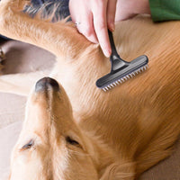 HKM-954579 Undercoat Rake with Double Row Pins for Dogs and Cats ¨C Effective Shedding and Dematting Grooming Tool