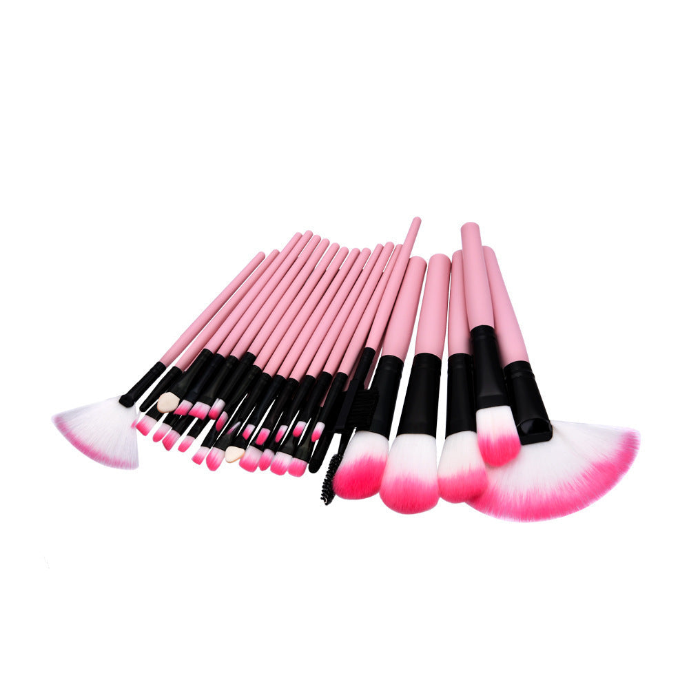 HKM-952595 Wood Handle Nylon Cosmetic Brush Set for Flawless Makeup Application