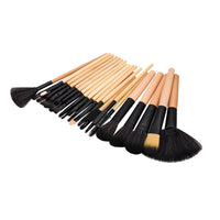 HKM-952595 Wood Handle Nylon Cosmetic Brush Set for Flawless Makeup Application