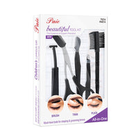 HKM-470803 Stainless Steel Eyebrow Trimmer Set with Shaving Tool, Perfect for Precision Grooming
