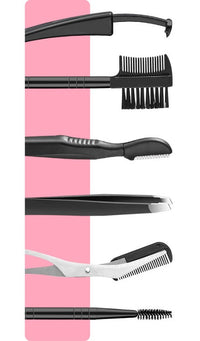 HKM-470803 Stainless Steel Eyebrow Trimmer Set with Shaving Tool, Perfect for Precision Grooming
