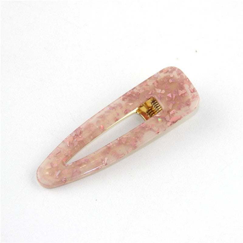 HKM-607315 Geometric Acrylic Side Clip Hairpin - Japanese Retro Korean Style Hair Accessory