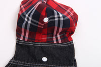 HKM-670547 Denim Four-Legged Pet Apparel in Navy and Red - Sizes XS to XXL
