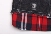 HKM-670547 Denim Four-Legged Pet Apparel in Navy and Red - Sizes XS to XXL