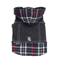 HKM-670547 Denim Four-Legged Pet Apparel in Navy and Red - Sizes XS to XXL