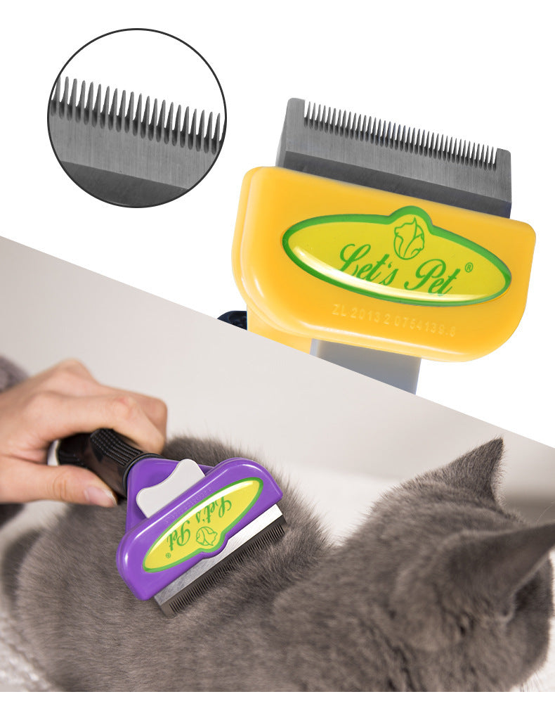 HKM-822355 Pet Hair Removal Comb for Dogs and Cats - Long and Short Hair Options, ABS + Stainless Steel Blade