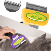 HKM-822355 Pet Hair Removal Comb for Dogs and Cats - Long and Short Hair Options, ABS + Stainless Steel Blade