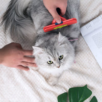 HKM-822355 Pet Hair Removal Comb for Dogs and Cats - Long and Short Hair Options, ABS + Stainless Steel Blade