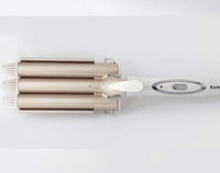HKM-748499 Triple Barrel Hair Curling Iron for Loose S-Waves with Tourmaline Ceramic Technology