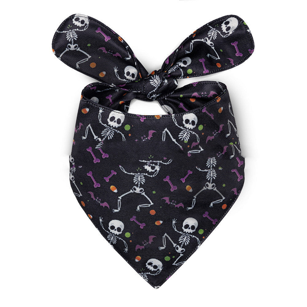 HKM-799635 Halloween Dog Saliva Towel - Double Layer Polyester Bib with Various Patterns