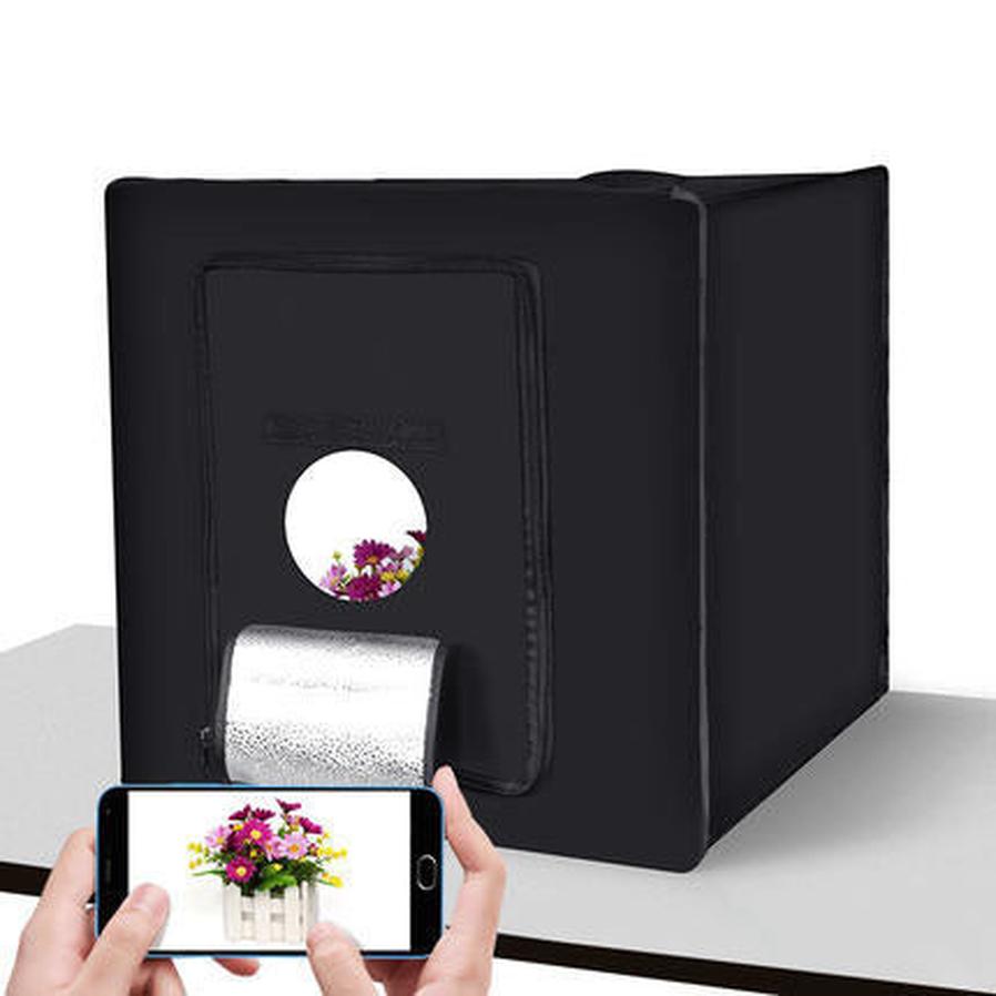 KTX-920979 60cm LED Photography Light Box with Polyester Backdrop for Professional Studio Use