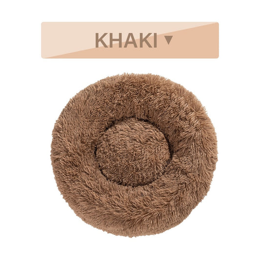 HKM-445395 Fluffy Long Plush Pet Bed for Dogs and Cats - Warm, Soft, Washable Cushion Available in Multiple Sizes