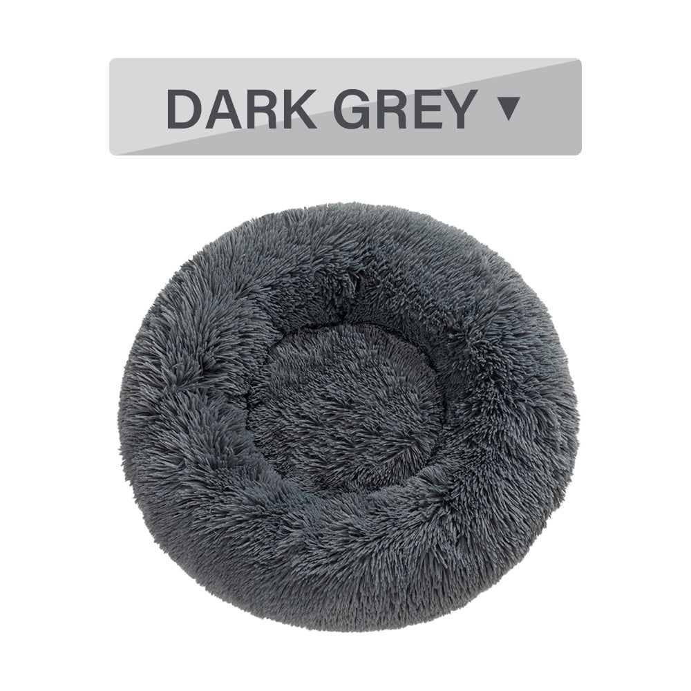 HKM-445395 Fluffy Long Plush Pet Bed for Dogs and Cats - Warm, Soft, Washable Cushion Available in Multiple Sizes
