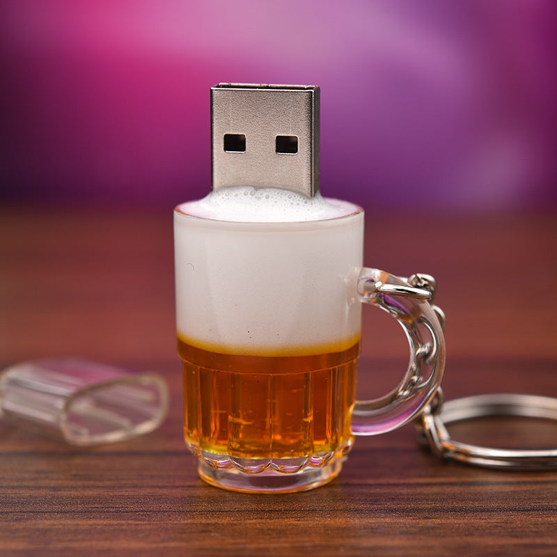 KTX-461523 Personalized Beer Mug USB Flash Drive - 2GB to 64GB Storage Options, Metal & Plastic Design