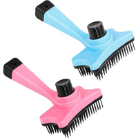 HKM-853971 Automatic Pet Hair Removal Comb - Ergonomic Design with Plastic Handle, 12.5 cm Height, 8 cm Width, 2 cm Needle Length, 9 cm Handle Length