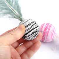 HKM-888019 Feathered EVA Lightweight Foam Ball Toy for Cats – Fun Pet Playtime Accessory
