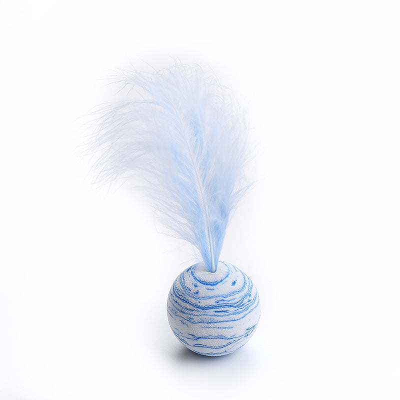 HKM-888019 Feathered EVA Lightweight Foam Ball Toy for Cats – Fun Pet Playtime Accessory