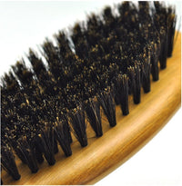 HKM-583443 Bamboo Hair Brush with Wild Boar Bristles and Ergonomic Handle