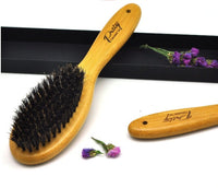HKM-583443 Bamboo Hair Brush with Wild Boar Bristles and Ergonomic Handle