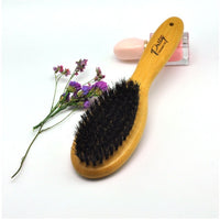 HKM-583443 Bamboo Hair Brush with Wild Boar Bristles and Ergonomic Handle