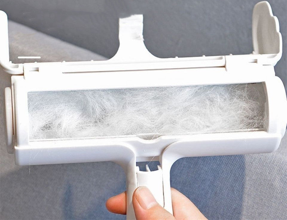 HKM-901395 Pet Roller Cleaning Brush - Effective Fur Remover for Clothing and Furniture, White