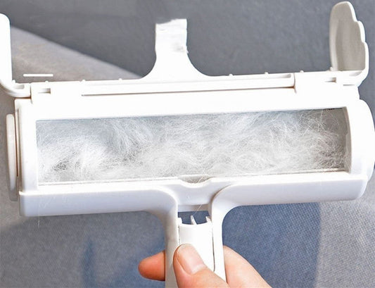 HKM-901395 Pet Roller Cleaning Brush - Effective Fur Remover for Clothing and Furniture, White