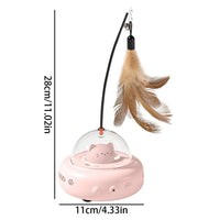 HKM-919635 Rechargeable Electric Interactive Cat Toy with Feather Teaser Wand for Chasing and Training