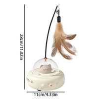 HKM-919635 Rechargeable Electric Interactive Cat Toy with Feather Teaser Wand for Chasing and Training