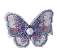 HKM-719123 Pearl Embroidery Butterfly Hairpin Decorative Clip for Women