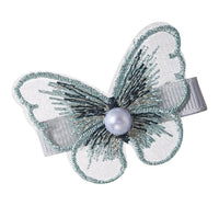 HKM-719123 Pearl Embroidery Butterfly Hairpin Decorative Clip for Women