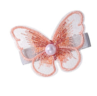 HKM-719123 Pearl Embroidery Butterfly Hairpin Decorative Clip for Women