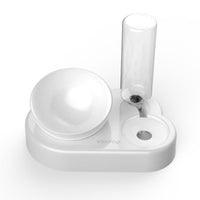 HKM-503827 Tilted Double Cat and Dog Bowl with Automatic Water Refill, Made from Safe PP and PET Materials