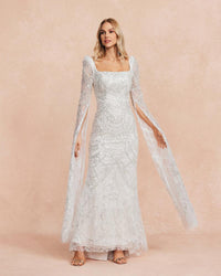 HKM-678419 Elegant White Women's Dress - EZ25110 Model