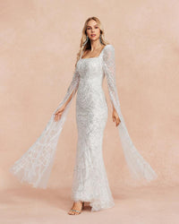 HKM-678419 Elegant White Women's Dress - EZ25110 Model
