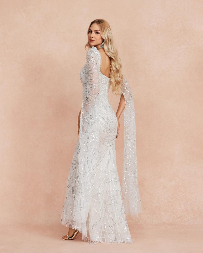 HKM-678419 Elegant White Women's Dress - EZ25110 Model