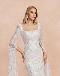 HKM-678419 Elegant White Women's Dress - EZ25110 Model