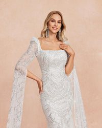HKM-678419 Elegant White Women's Dress - EZ25110 Model