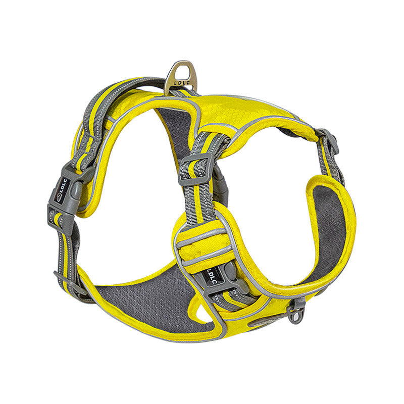 HKM-467347 Reflective Shock Absorption Pet Chest and Back Strap for Comfort and Night Vision