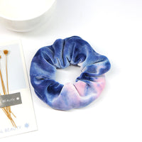 HKM-849043 Gradient Gold Velvet Hair Ring for Women and Girls - Stylish Elastic Accessory for Daily Wear and Special Occasions